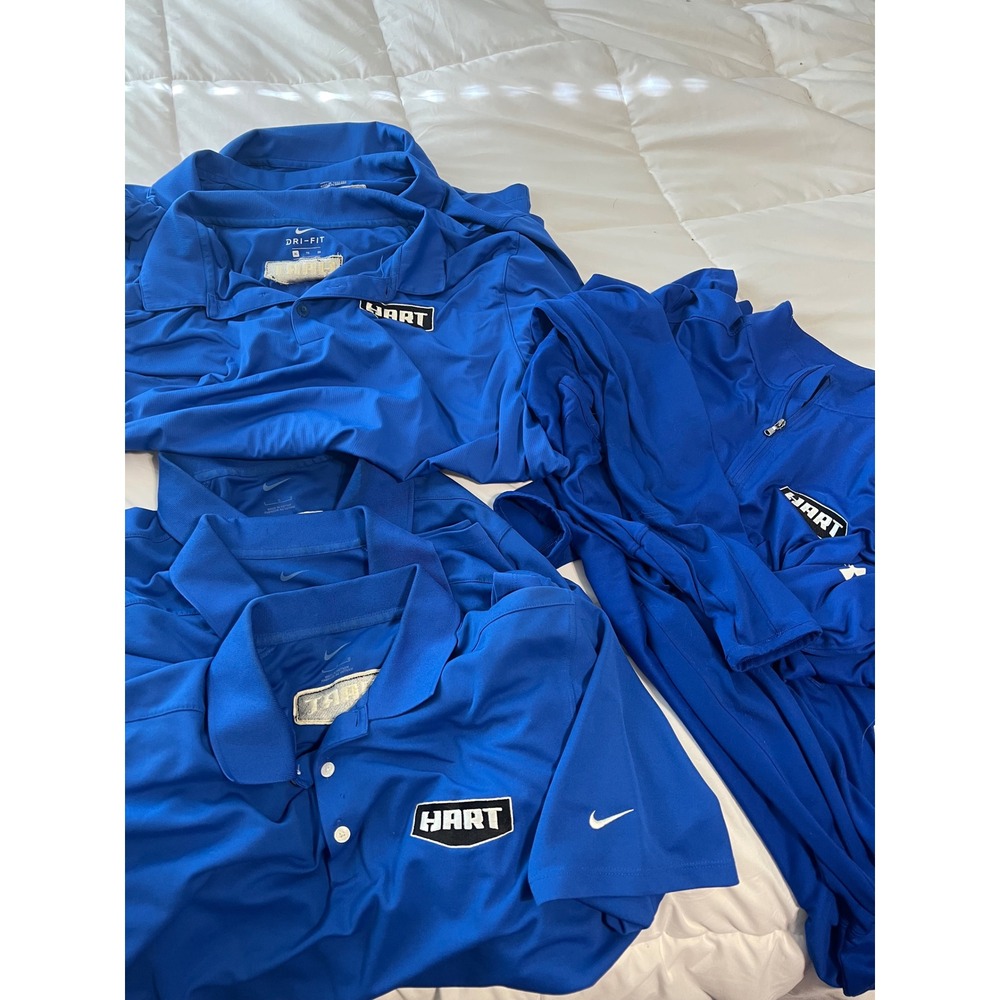 Nike Under Armour Bundle Polos Quarter Zips Mens L XL Blue Good Dri-Fit HeatGear